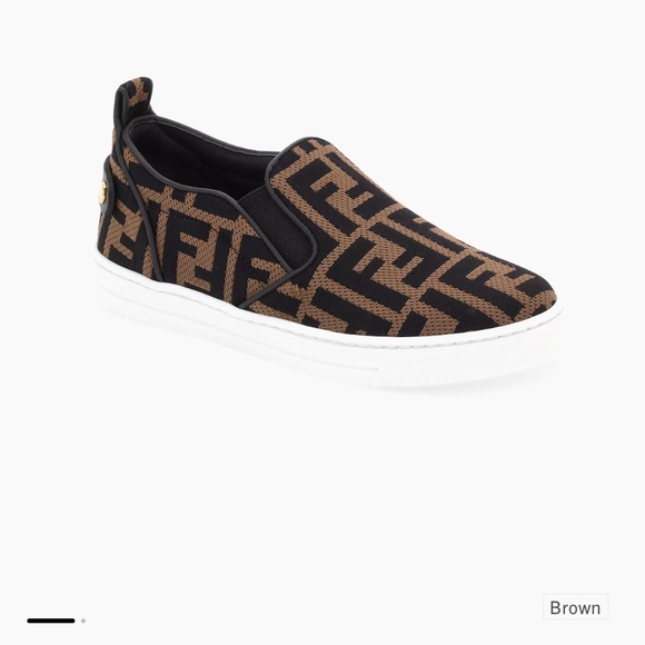 FENDI Kid's Logo Slip-On Sneakers
